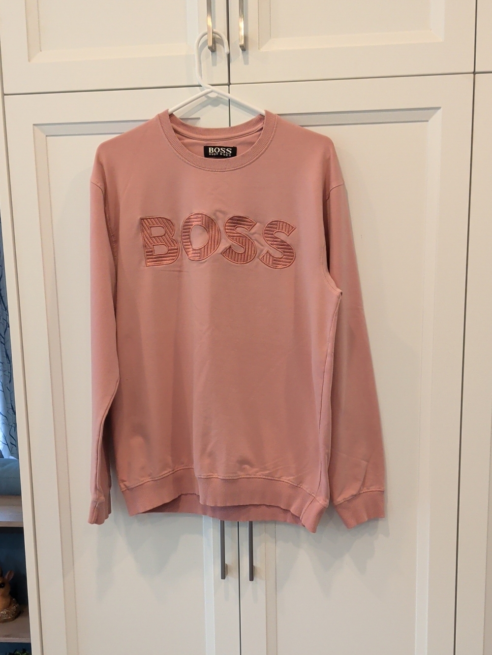 BOSS Men's Dusty Pink Crewneck Sweatshirt